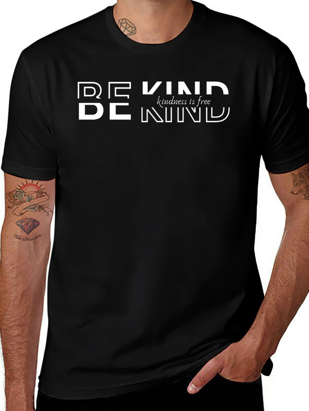 Be Kind T-Shirt - Kindness is Free - Black