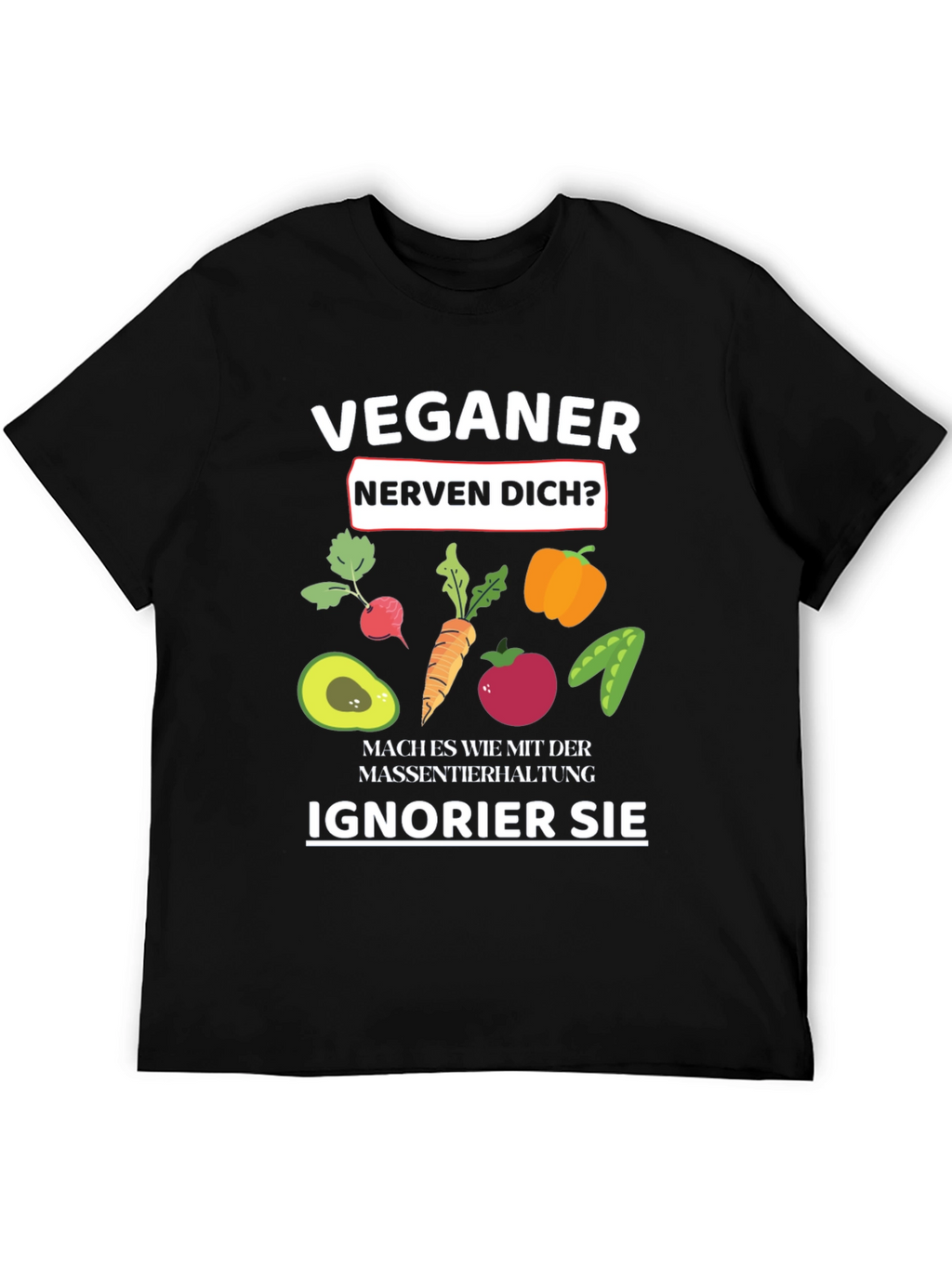 Vegan Slogan T-Shirt - Black Vegan Humor Tee
