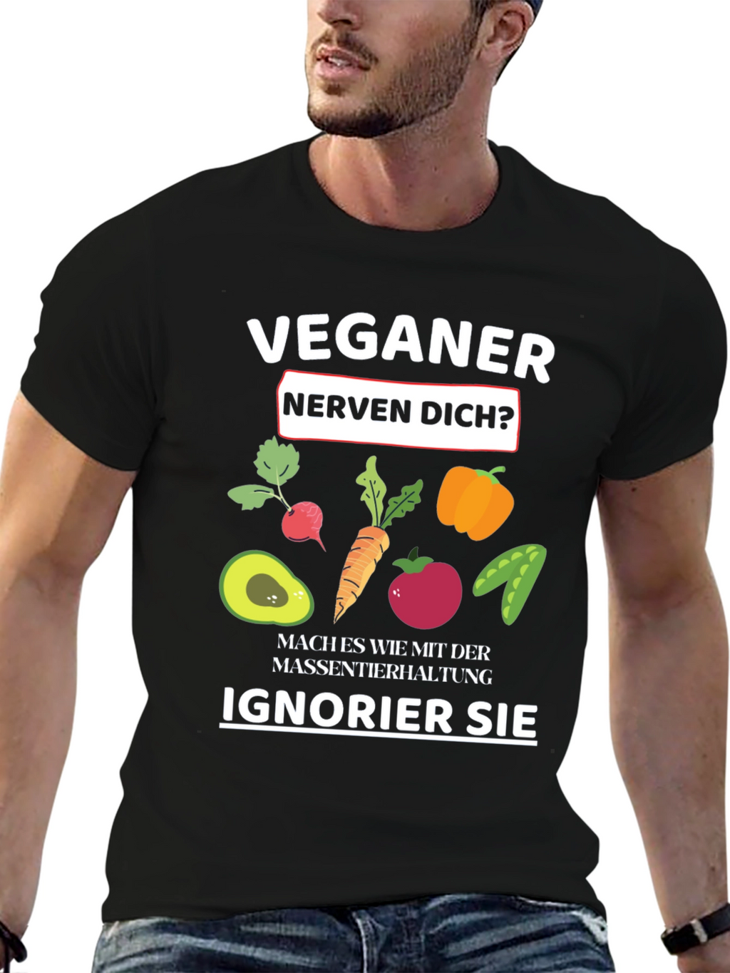 Vegan Slogan T-Shirt - Black Vegan Humor Tee