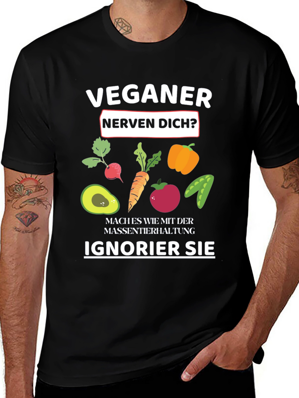 Vegan Slogan T-Shirt - Black Vegan Humor Tee