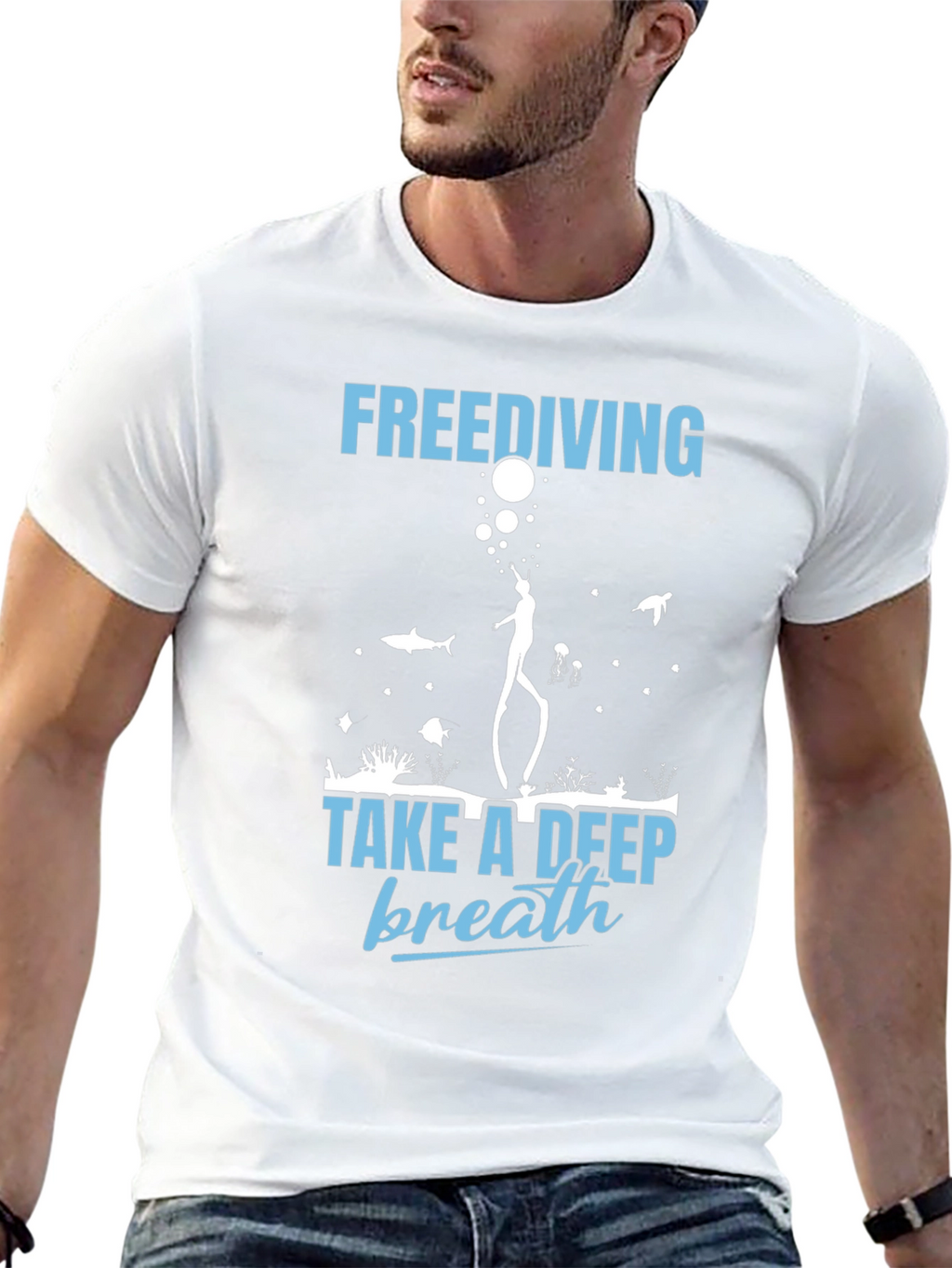 Freediving Take a Deep Breath Graphic T-Shirt