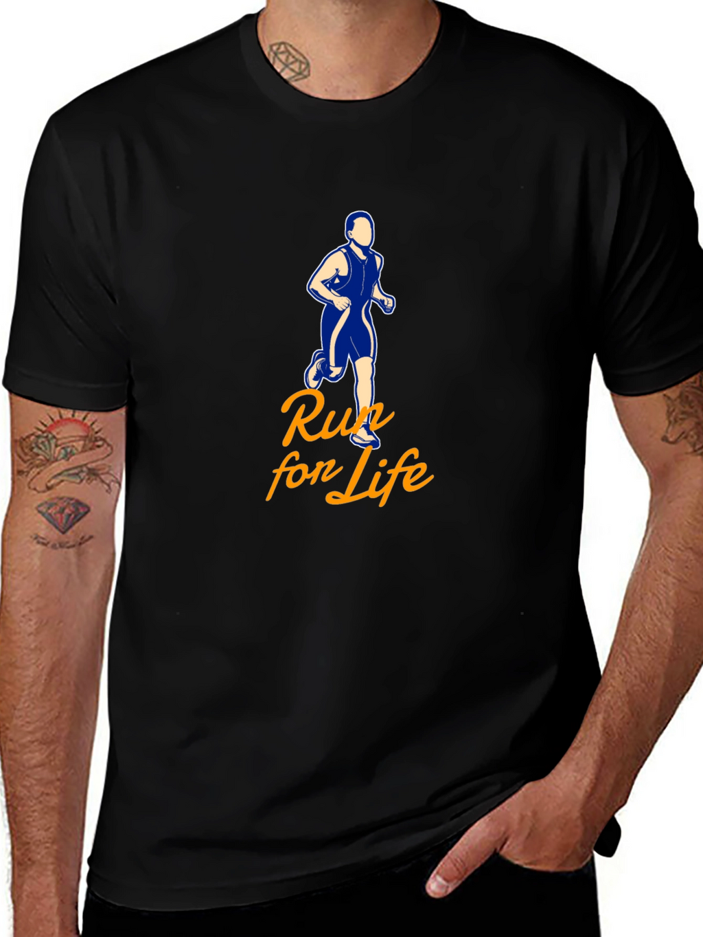 Run for Life Graphic Tee - Black