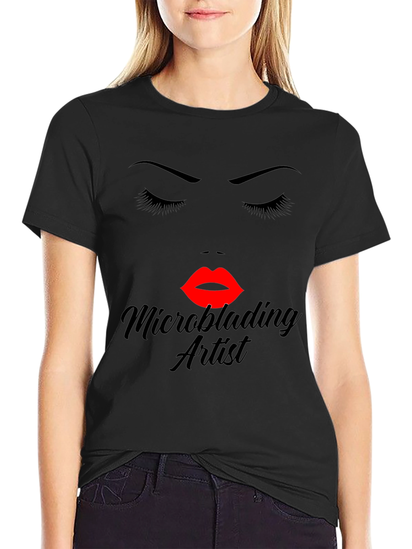 Microblading Artist Graphic Tee - Black Cotton Blend