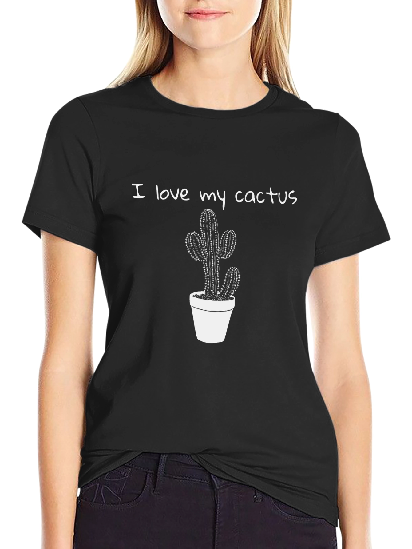 I Love My Cactus Black T-Shirt