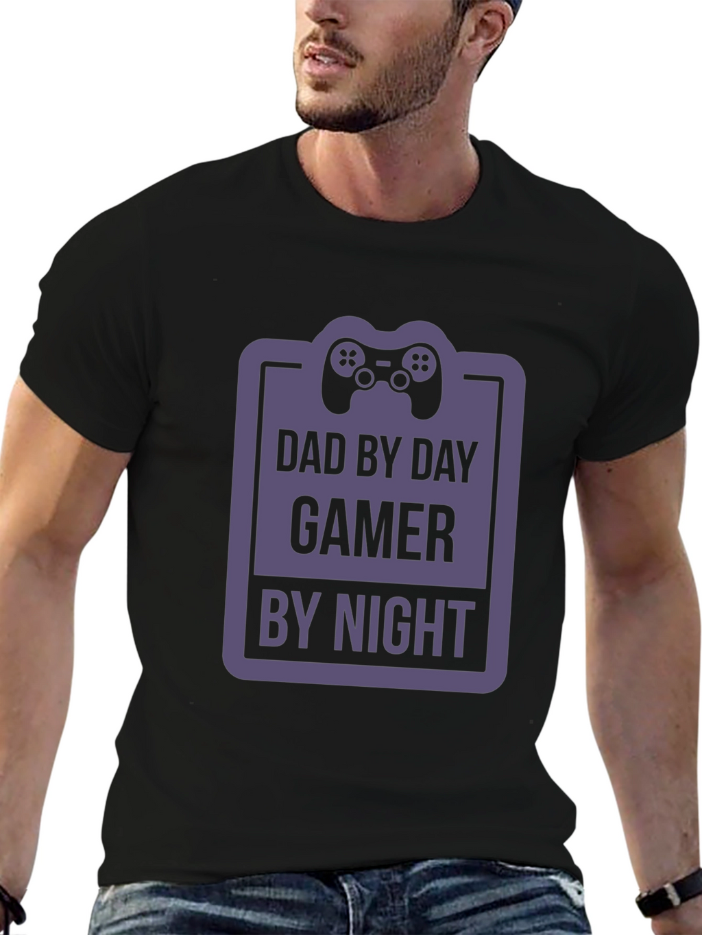Dad By Day Gamer By Night Graphic T-Shirt