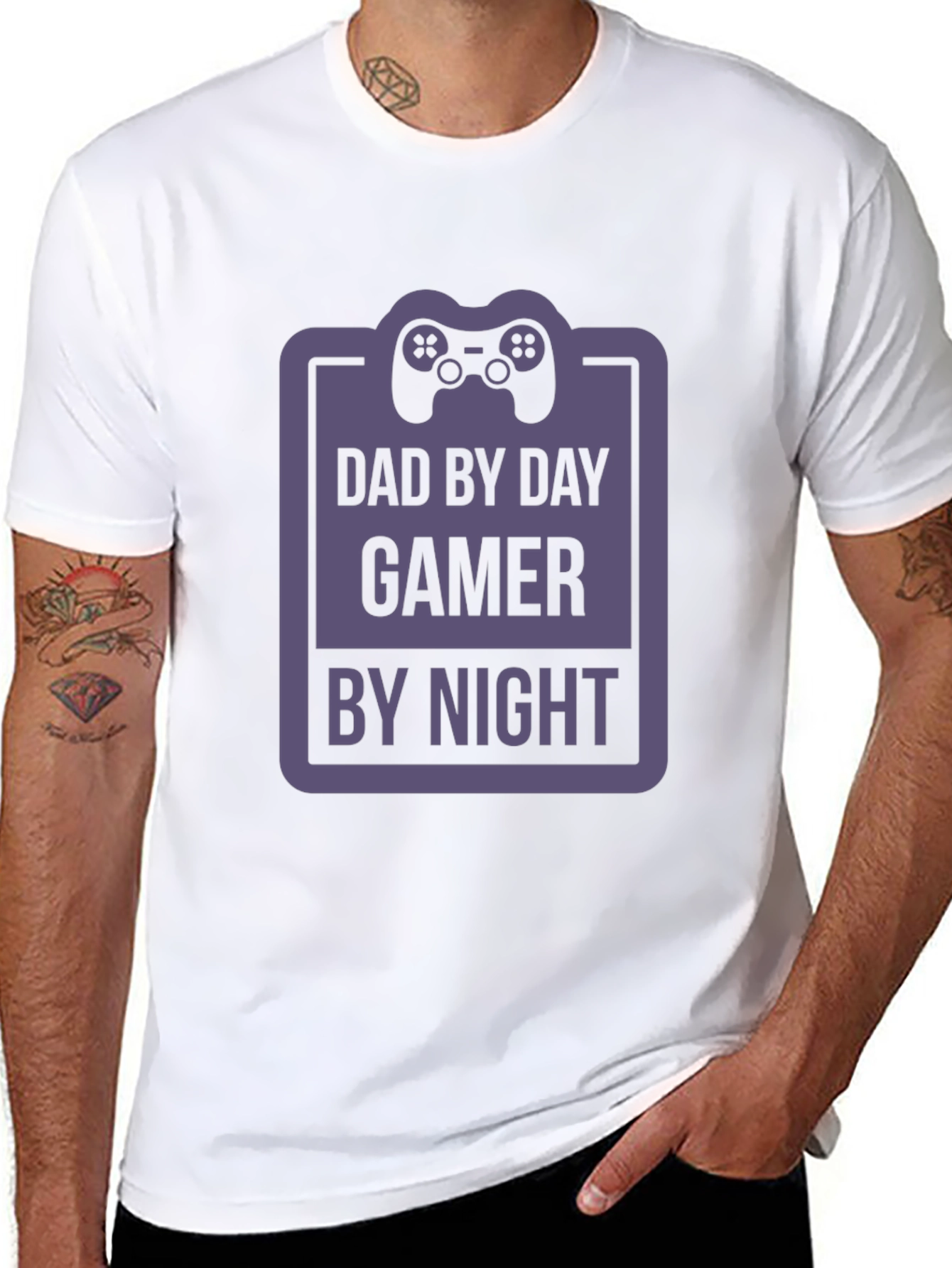 Dad By Day Gamer By Night Graphic T-Shirt