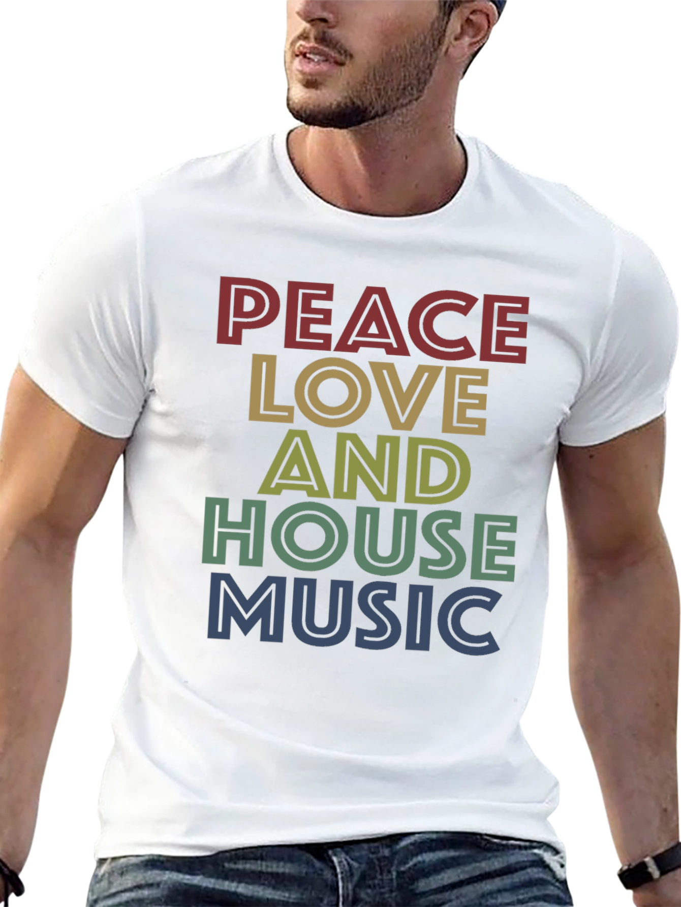 Peace Love House Music Graphic Tee