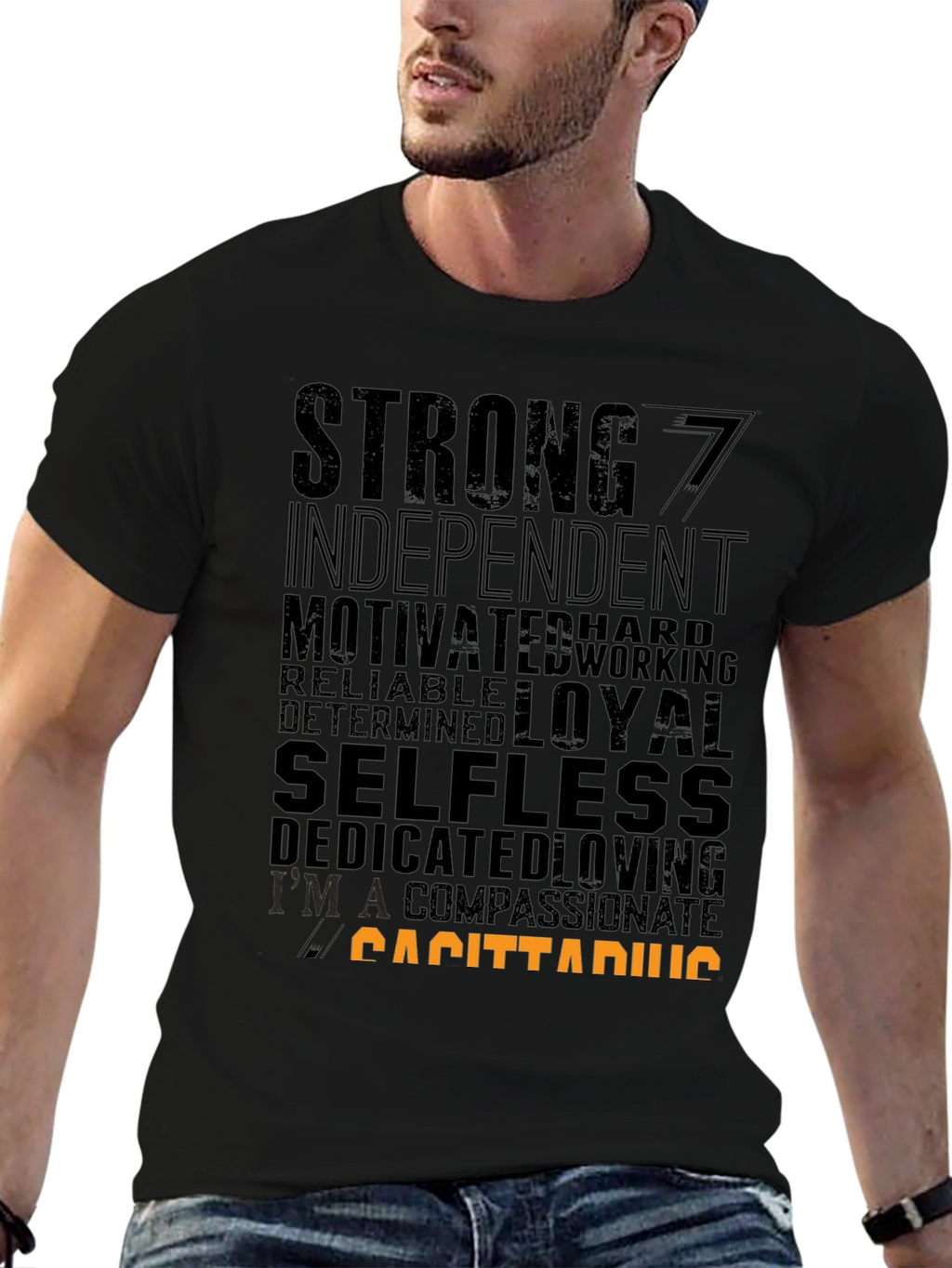 Sagittarius Zodiac Sign T-Shirt - Strong Loyal Selfless