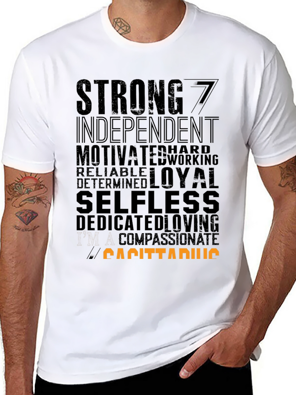 Sagittarius Zodiac Sign T-Shirt - Strong Loyal Selfless