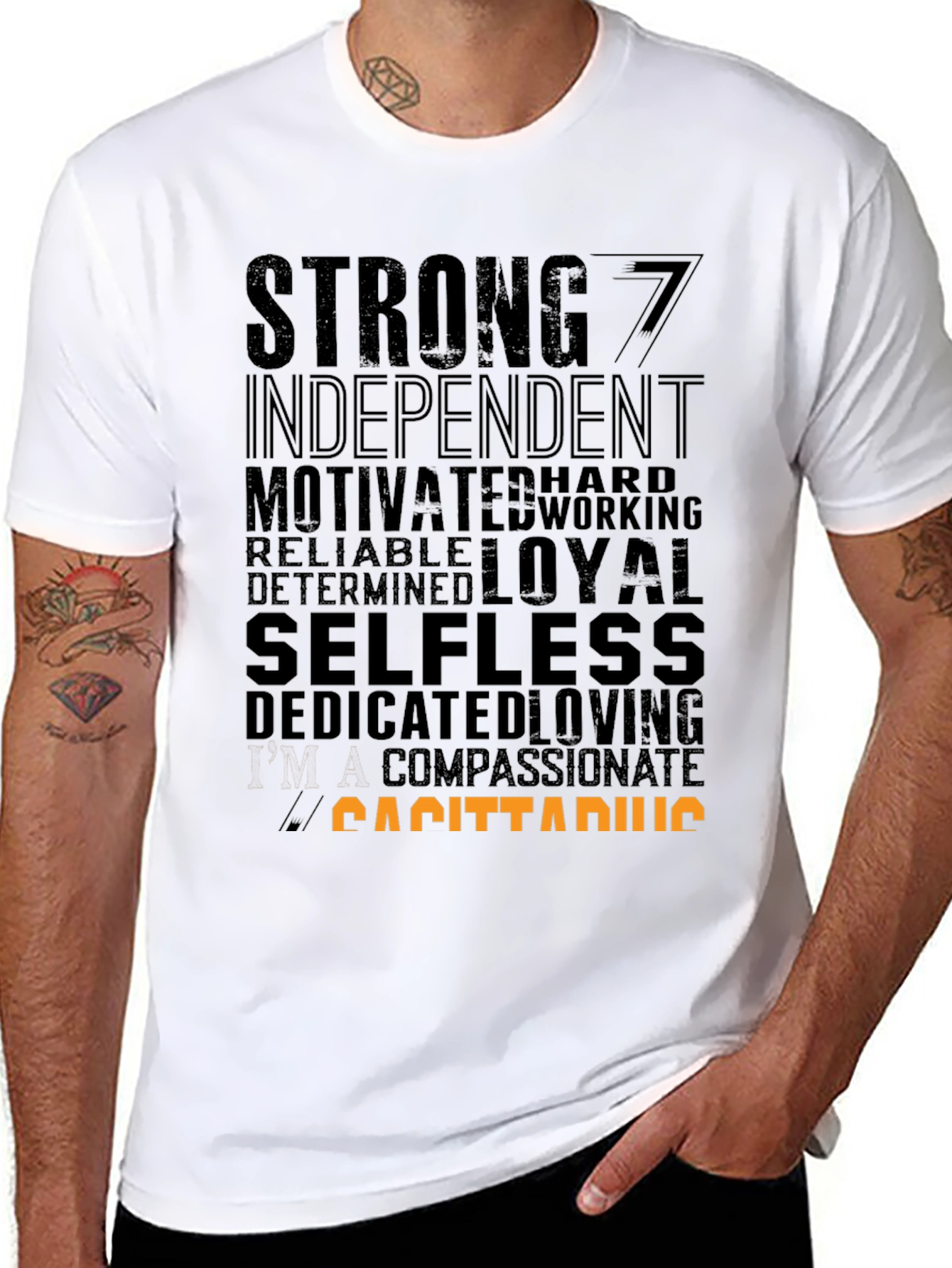 Sagittarius Zodiac Sign T-Shirt - Strong Loyal Selfless