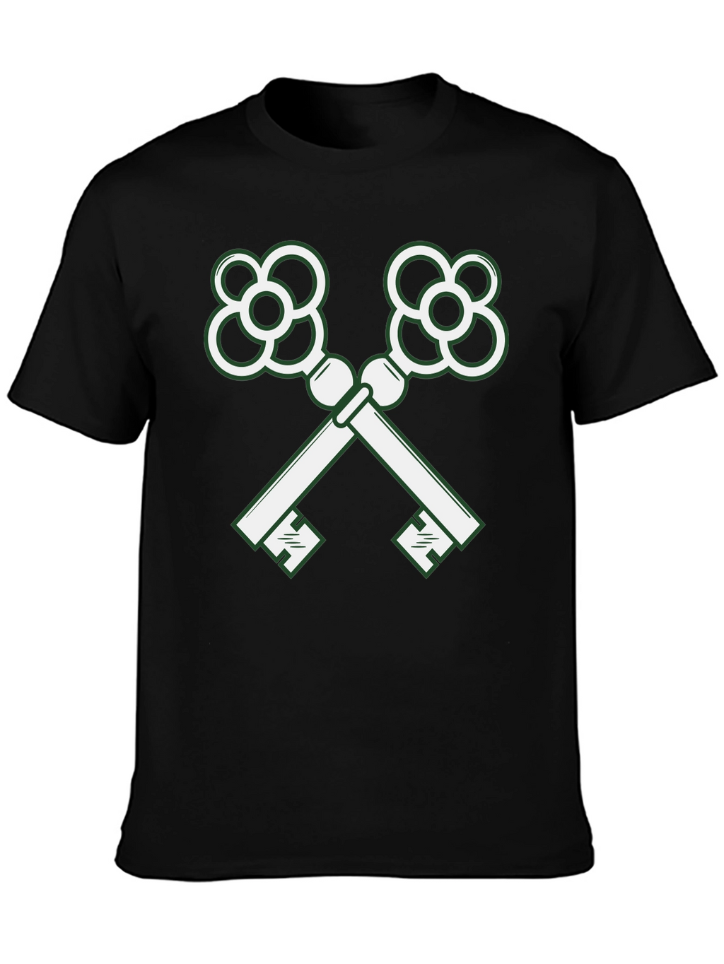 Crossed Keys Graphic Tee - Stylish Black T-Shirt