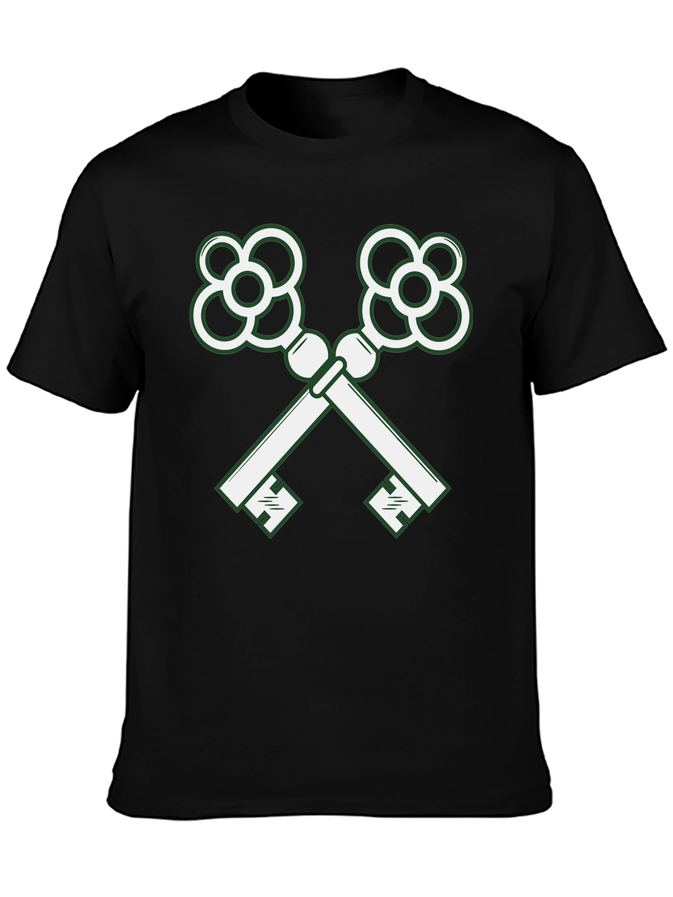 Crossed Keys Graphic Tee - Stylish Black T-Shirt