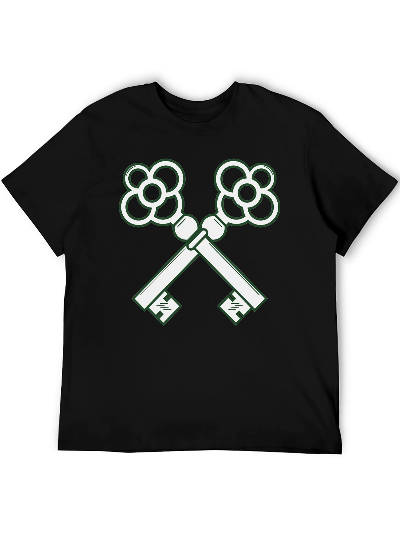 Crossed Keys Graphic Tee - Stylish Black T-Shirt