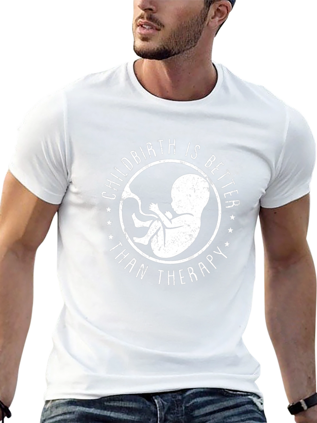Childbirth Better Than Therapy Black Graphic Tee