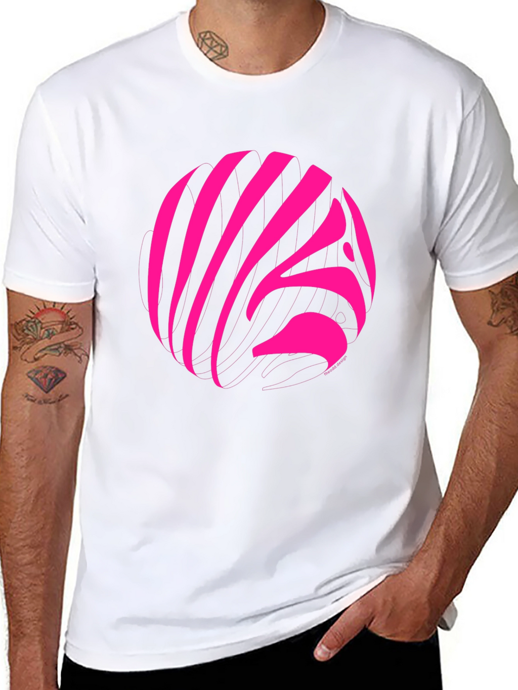 Vibrant Pink Zebra Print Crew Neck T-Shirt