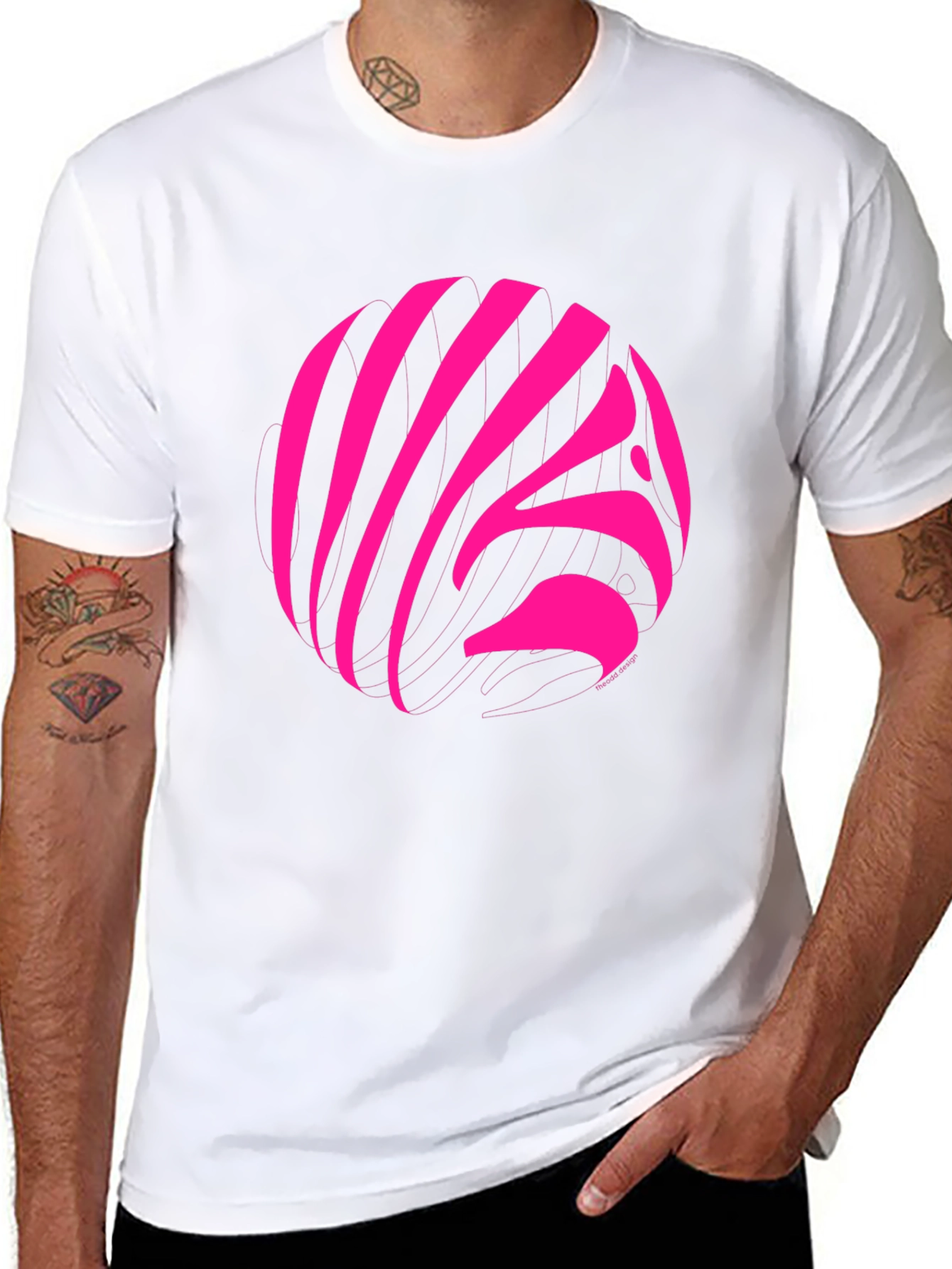Vibrant Pink Zebra Print Crew Neck T-Shirt