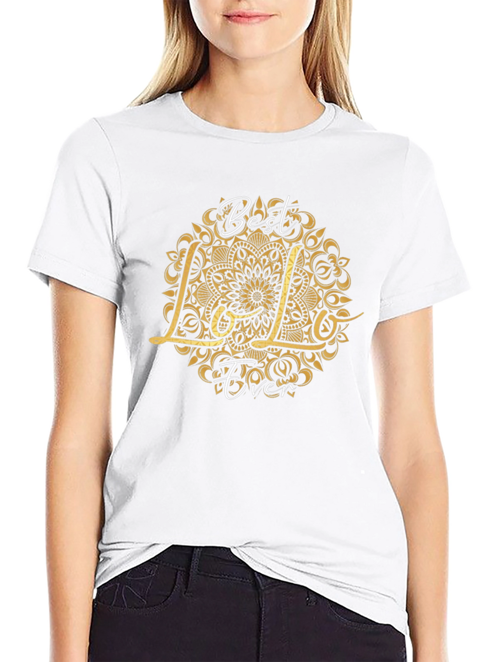 Best Lolo Ever Graphic T-Shirt - Black Crew Neck