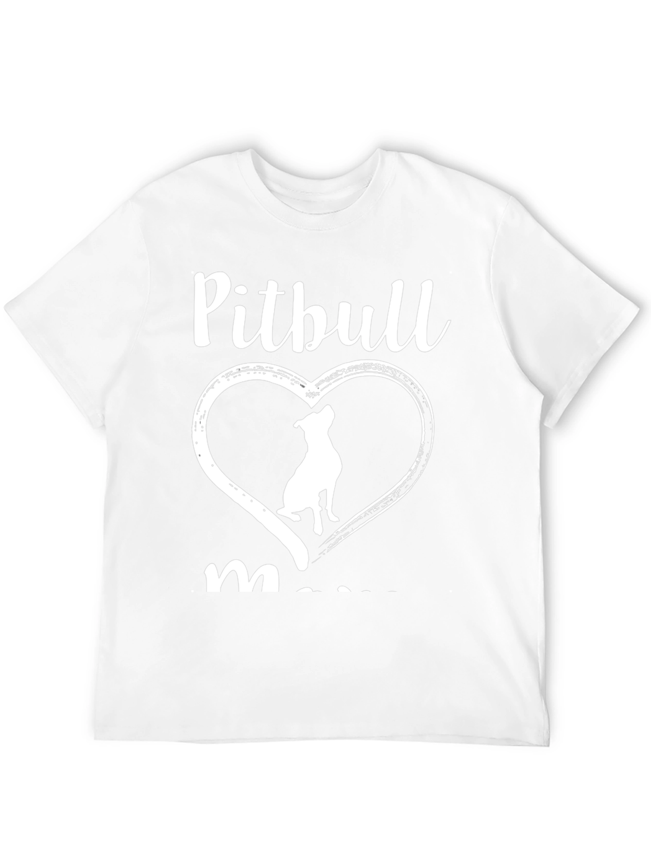 Pitbull Mom Heart Graphic T-Shirt