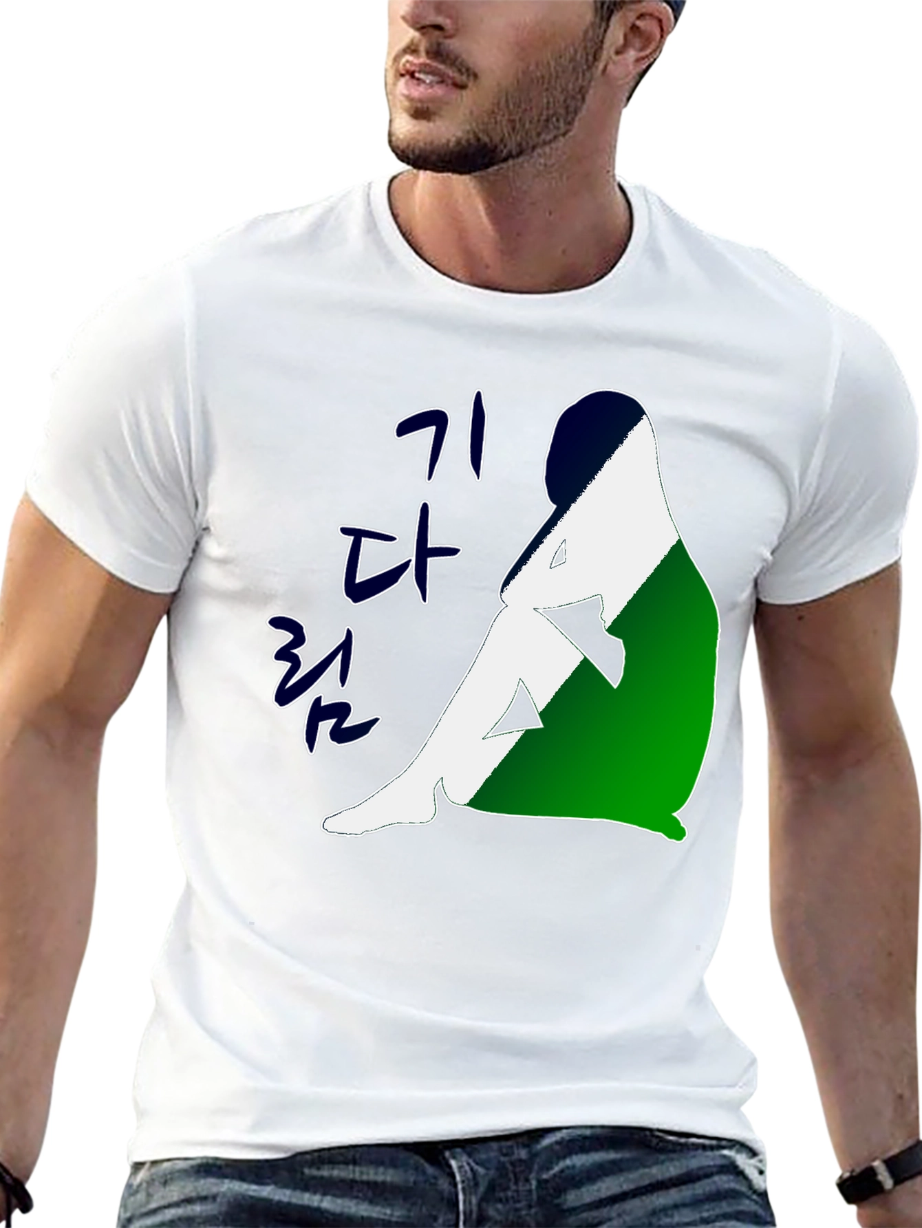 Korean Art Graphic Tee - Unisex Black T-Shirt