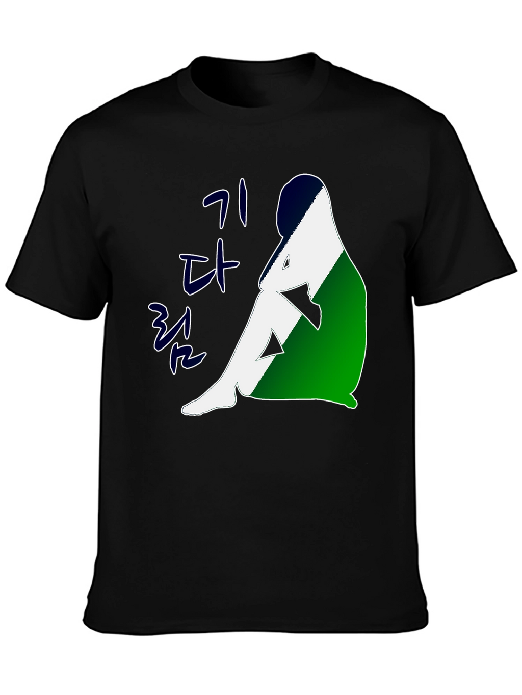 Korean Art Graphic Tee - Unisex Black T-Shirt