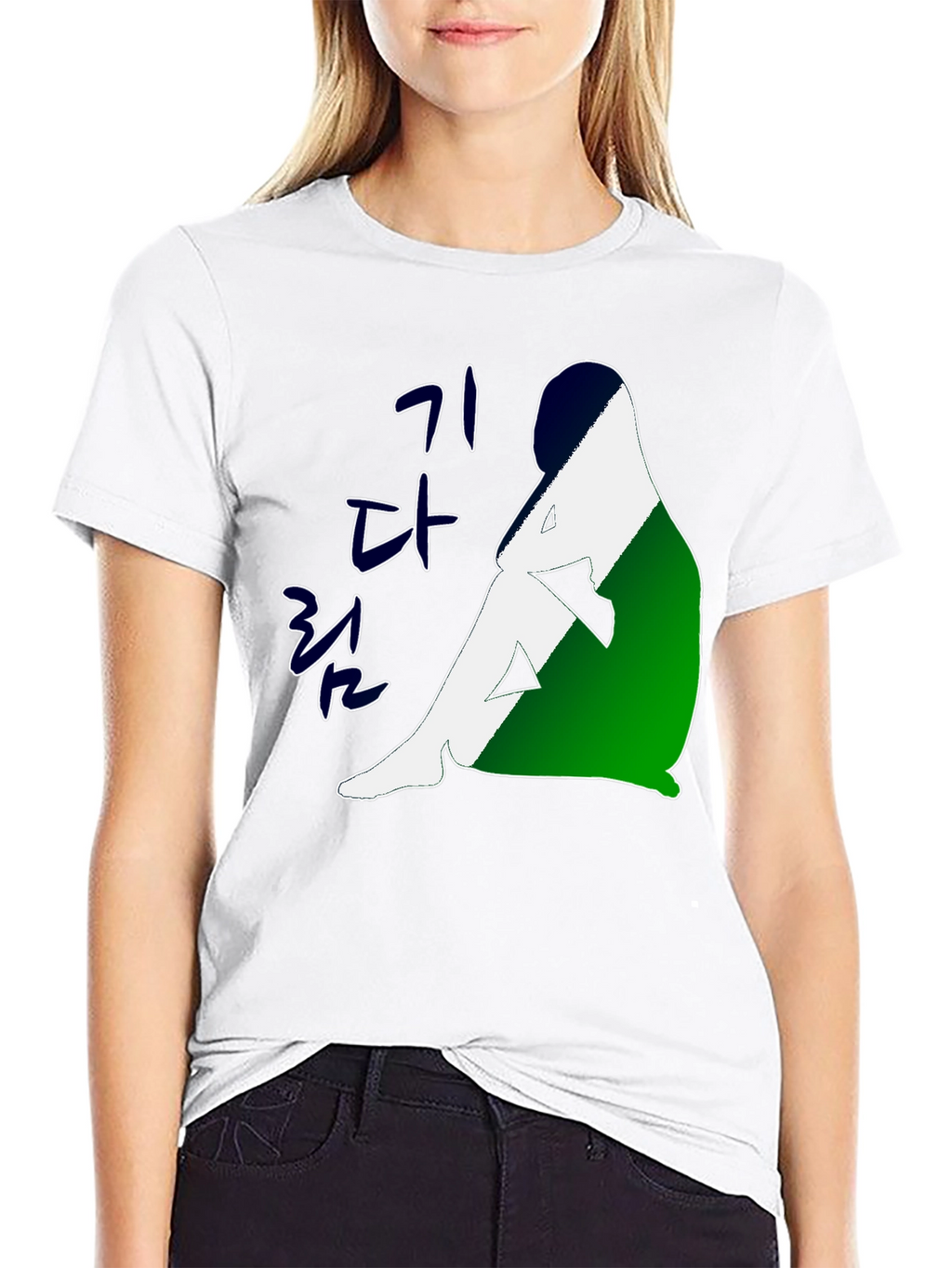 Korean Art Graphic Tee - Unisex Black T-Shirt