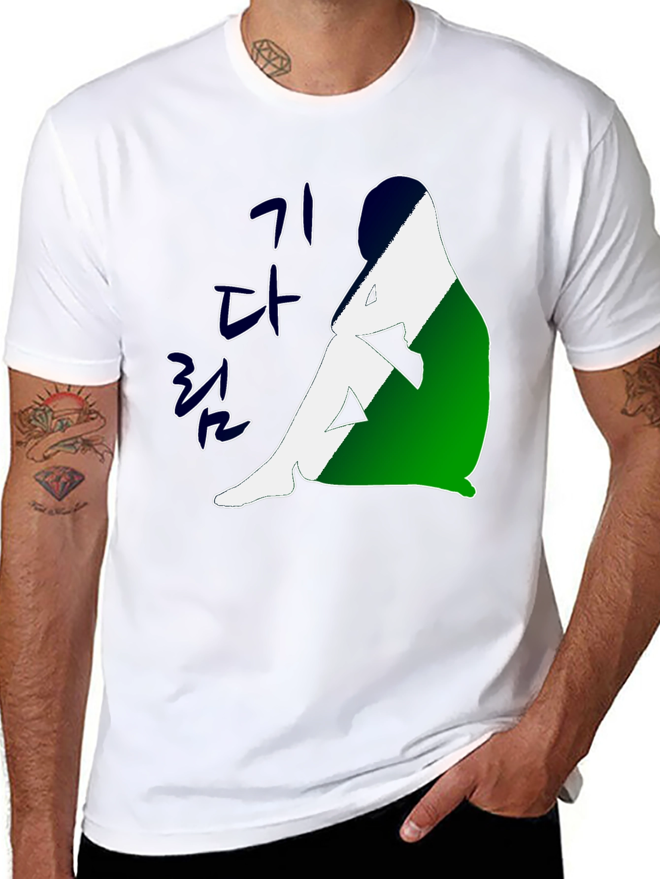 Korean Art Graphic Tee - Unisex Black T-Shirt