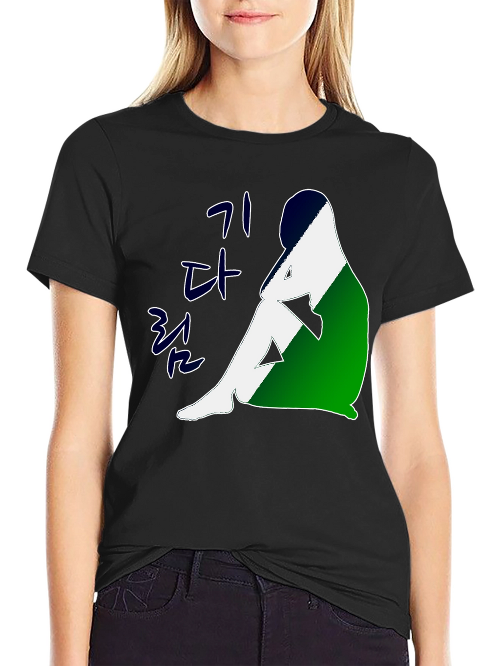 Korean Art Graphic Tee - Unisex Black T-Shirt