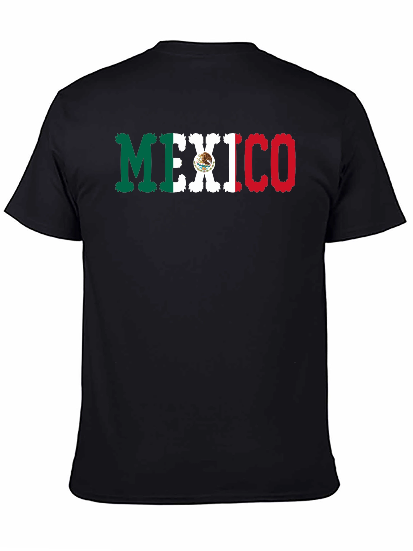 Mexico Flag Graphic Print Black T-Shirt