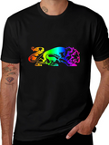 Rainbow Lion Graphic Black T-Shirt