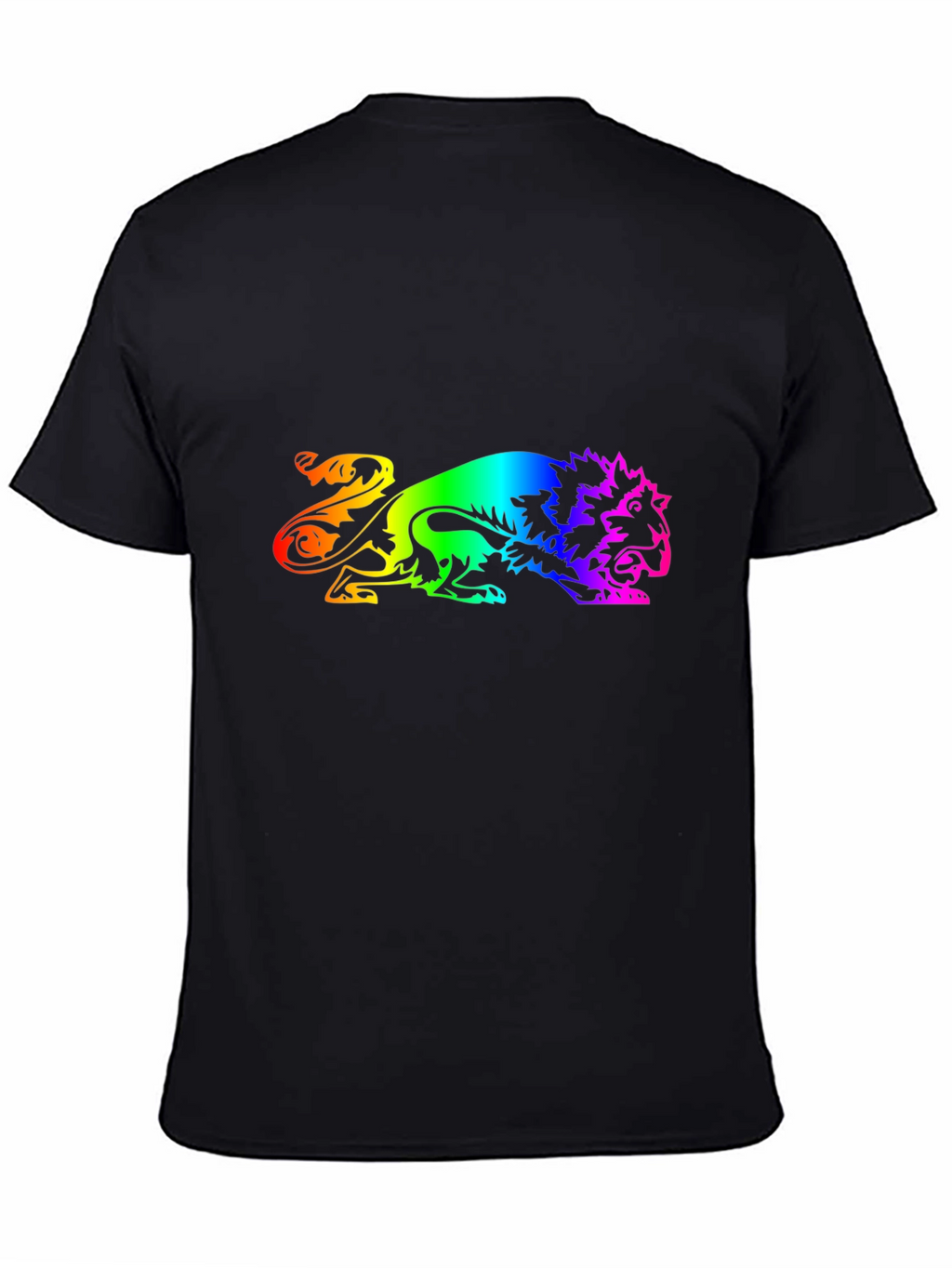 Rainbow Lion Graphic Black T-Shirt