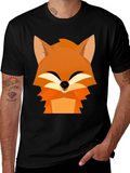 Fox Graphic Tee - Black Cotton Comfort