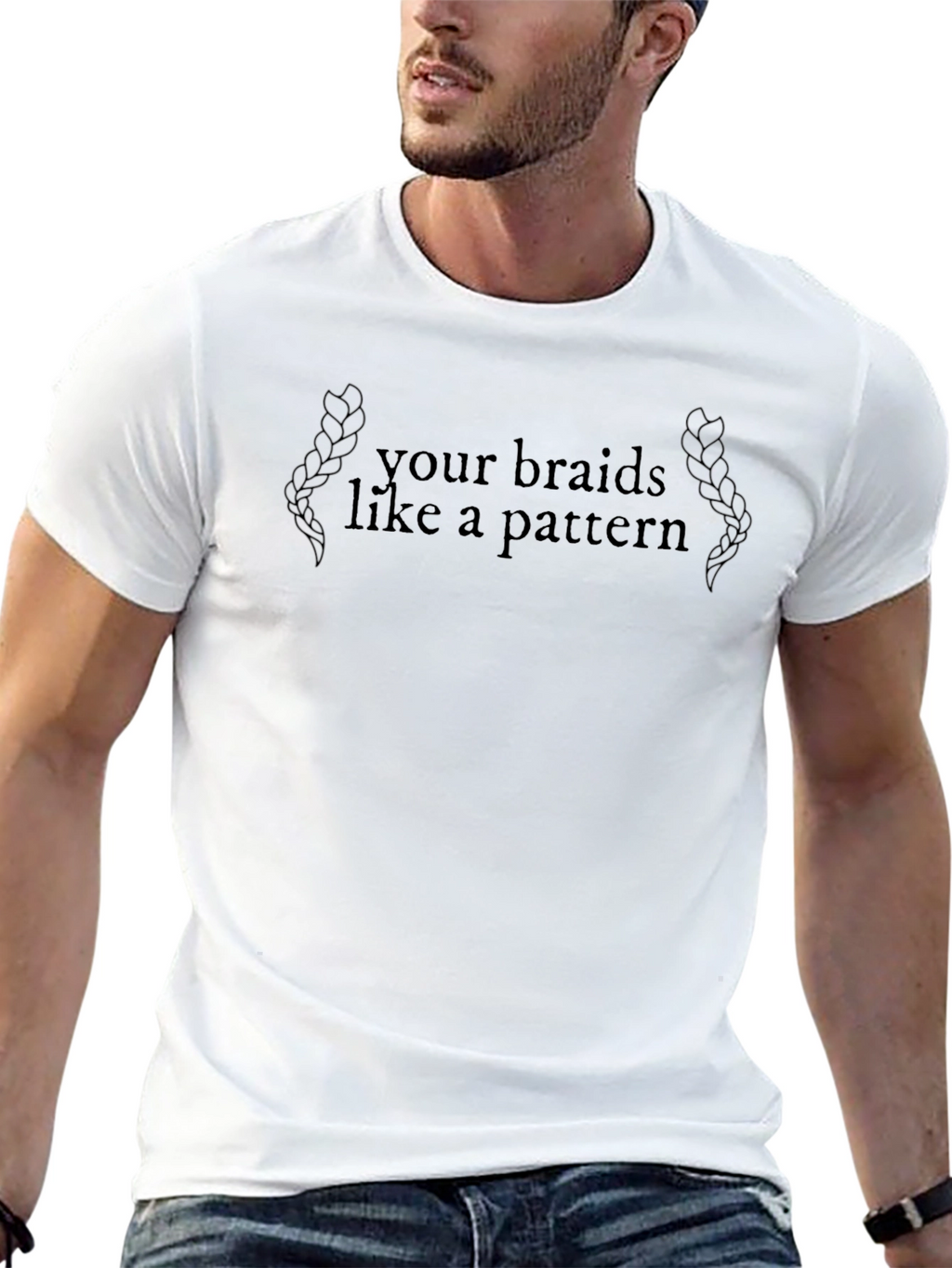Braids Pattern Graphic Tee - Unisex Cotton T-Shirt