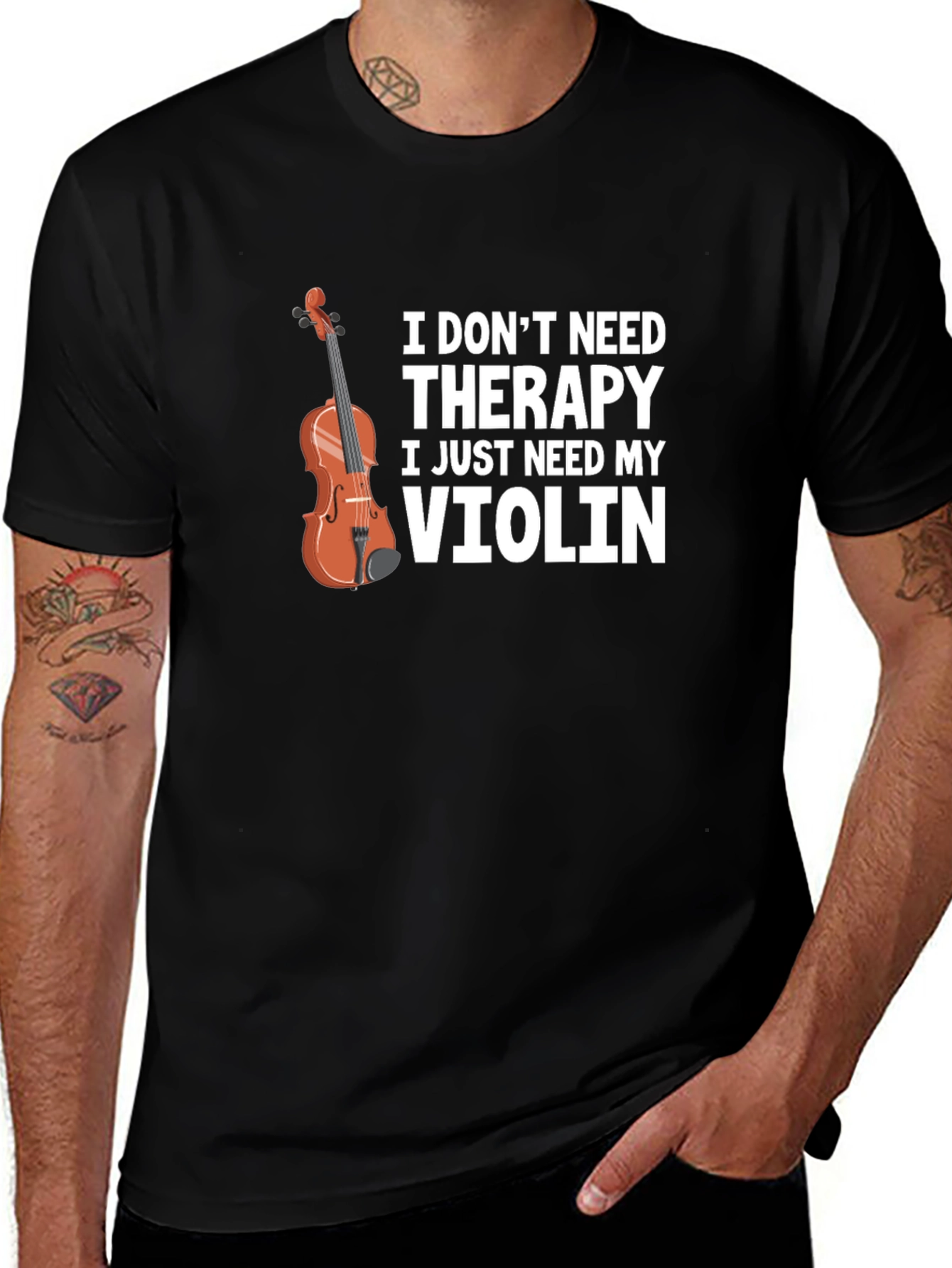 Therapy Violin Graphic Tee Shirt
