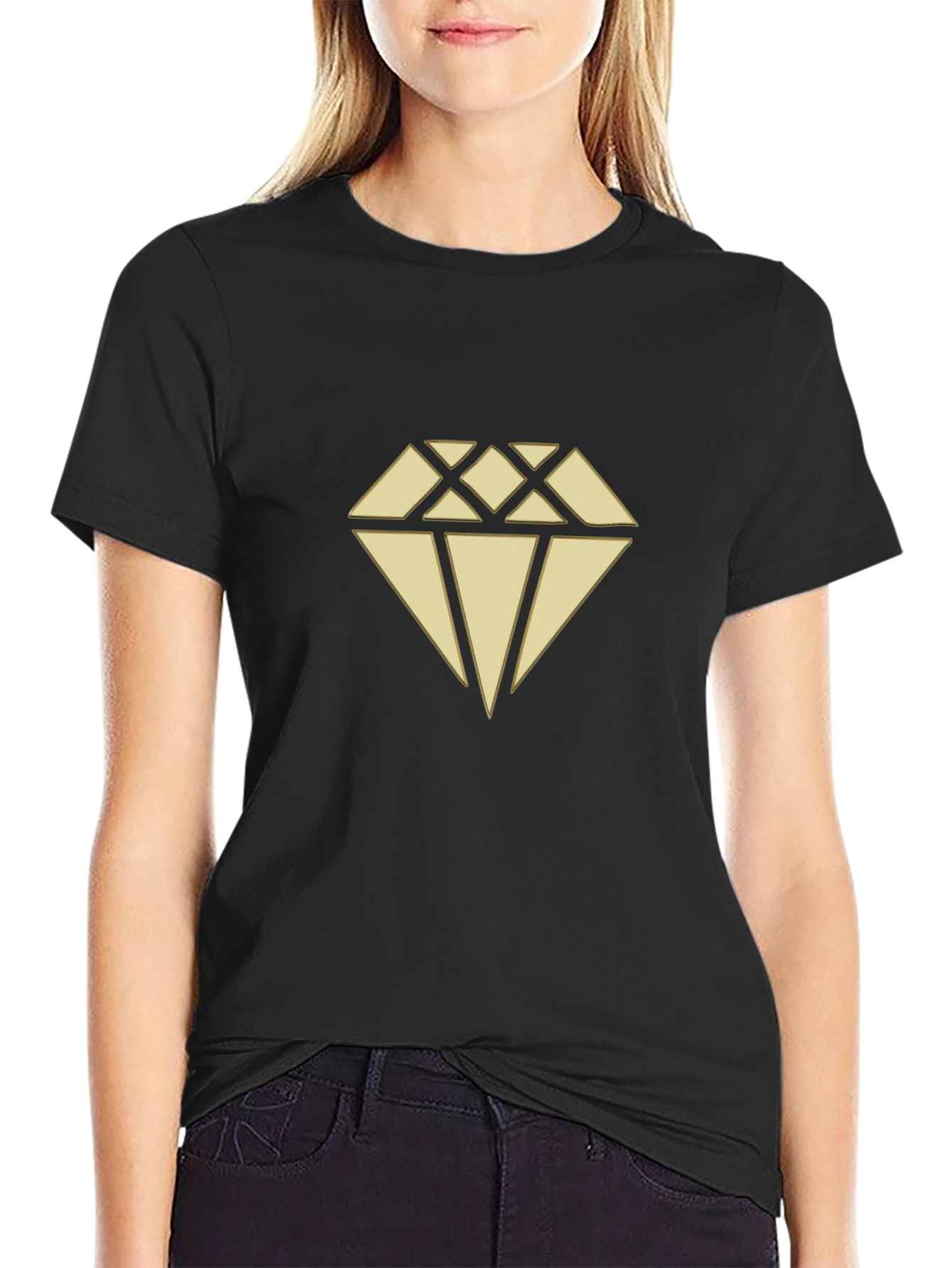 Diamond Graphic Print Crew Neck T-Shirt