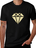 Diamond Graphic Print Crew Neck T-Shirt