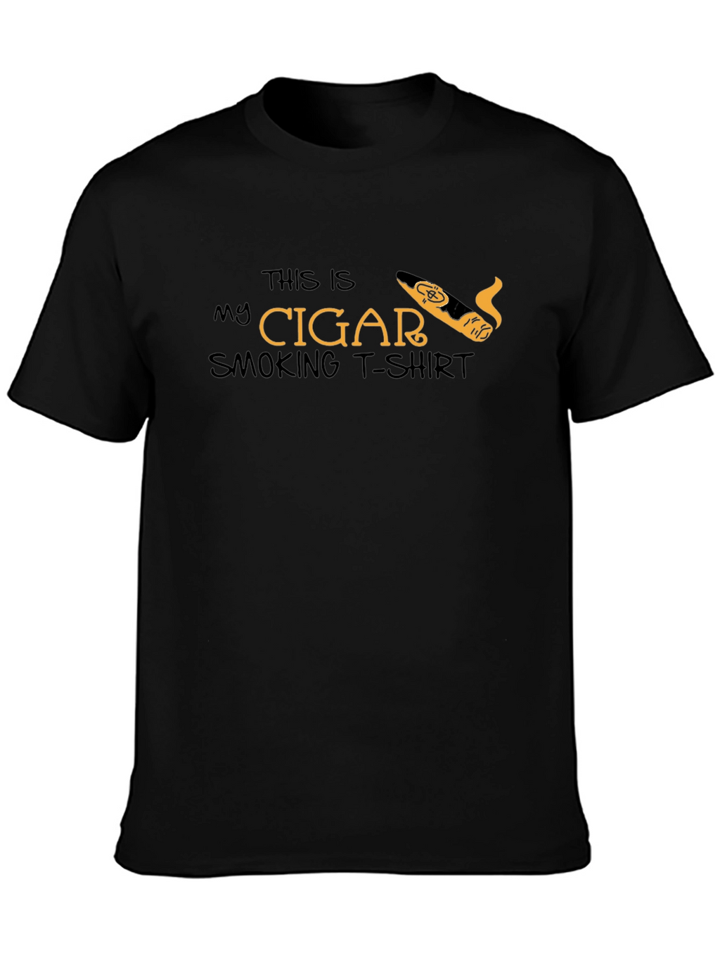 Cigar Smoking T-Shirt - Black Tee