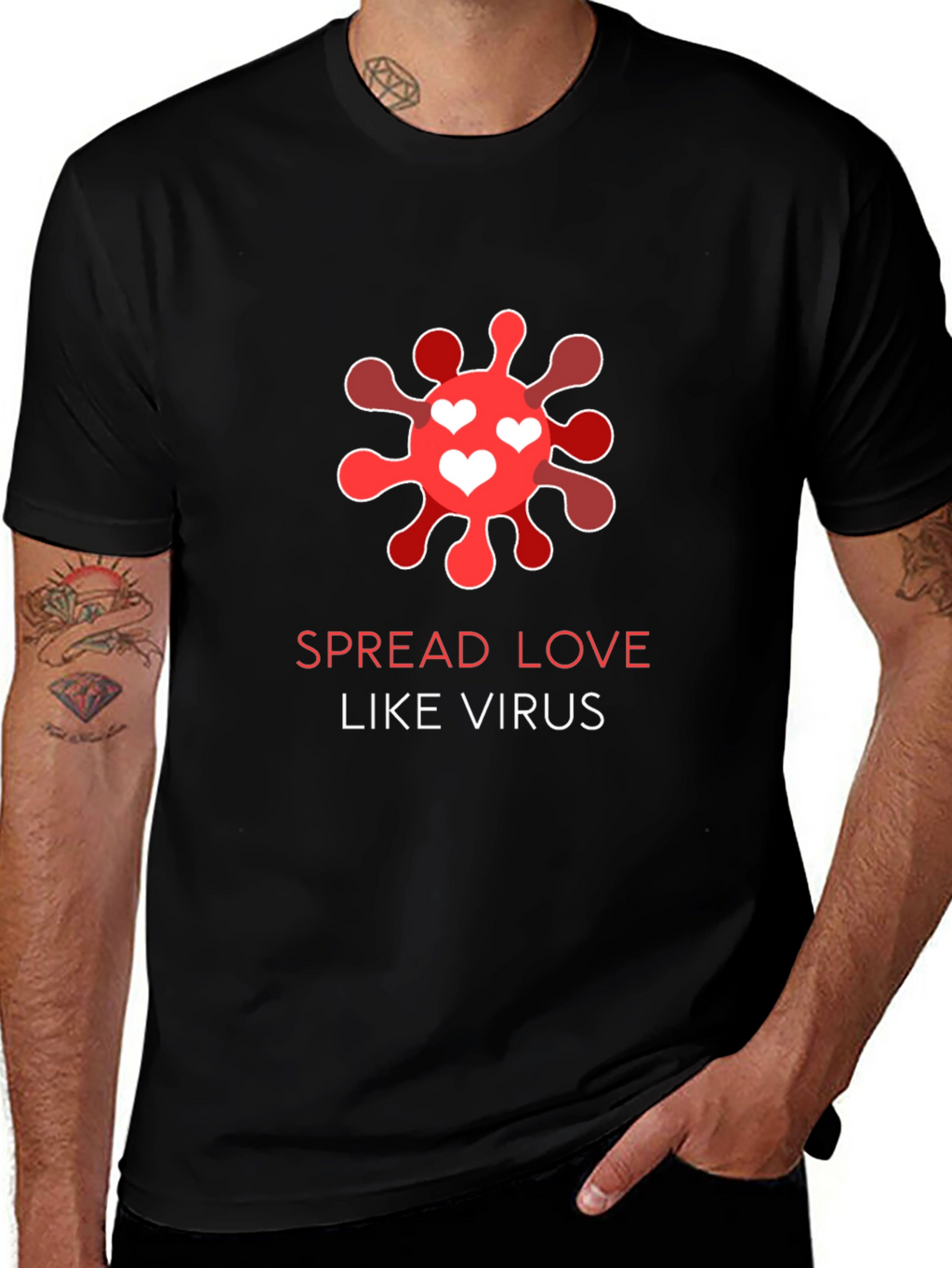 Spread Love Like Virus Black T-Shirt