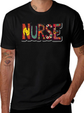 Hippie Nurse Graphic Tee - Black Cotton T-Shirt