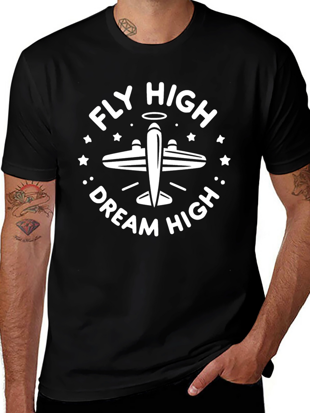 Fly High Dream High Black T-Shirt