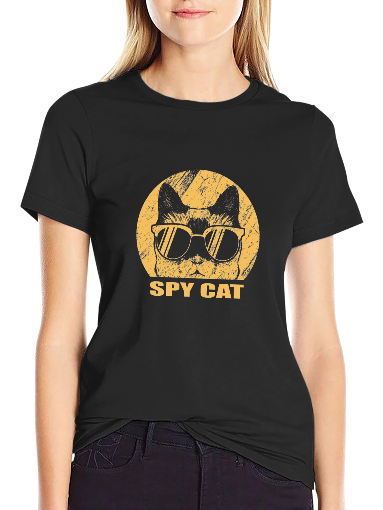 Spy Cat Graphic Tee - Cool Cat Shirt