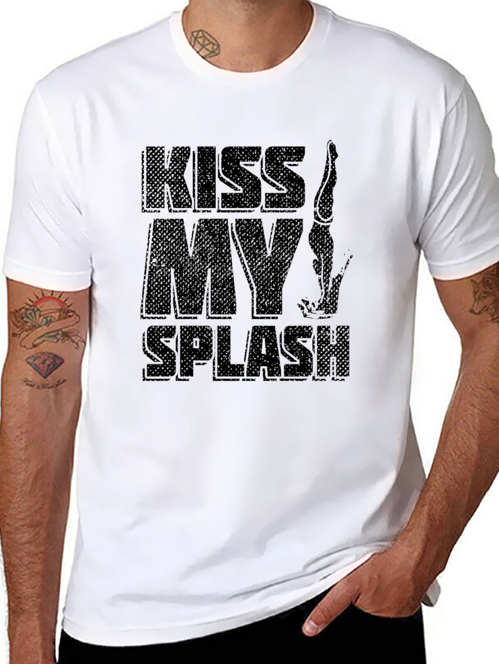 Kiss My Splash Black Graphic Tee
