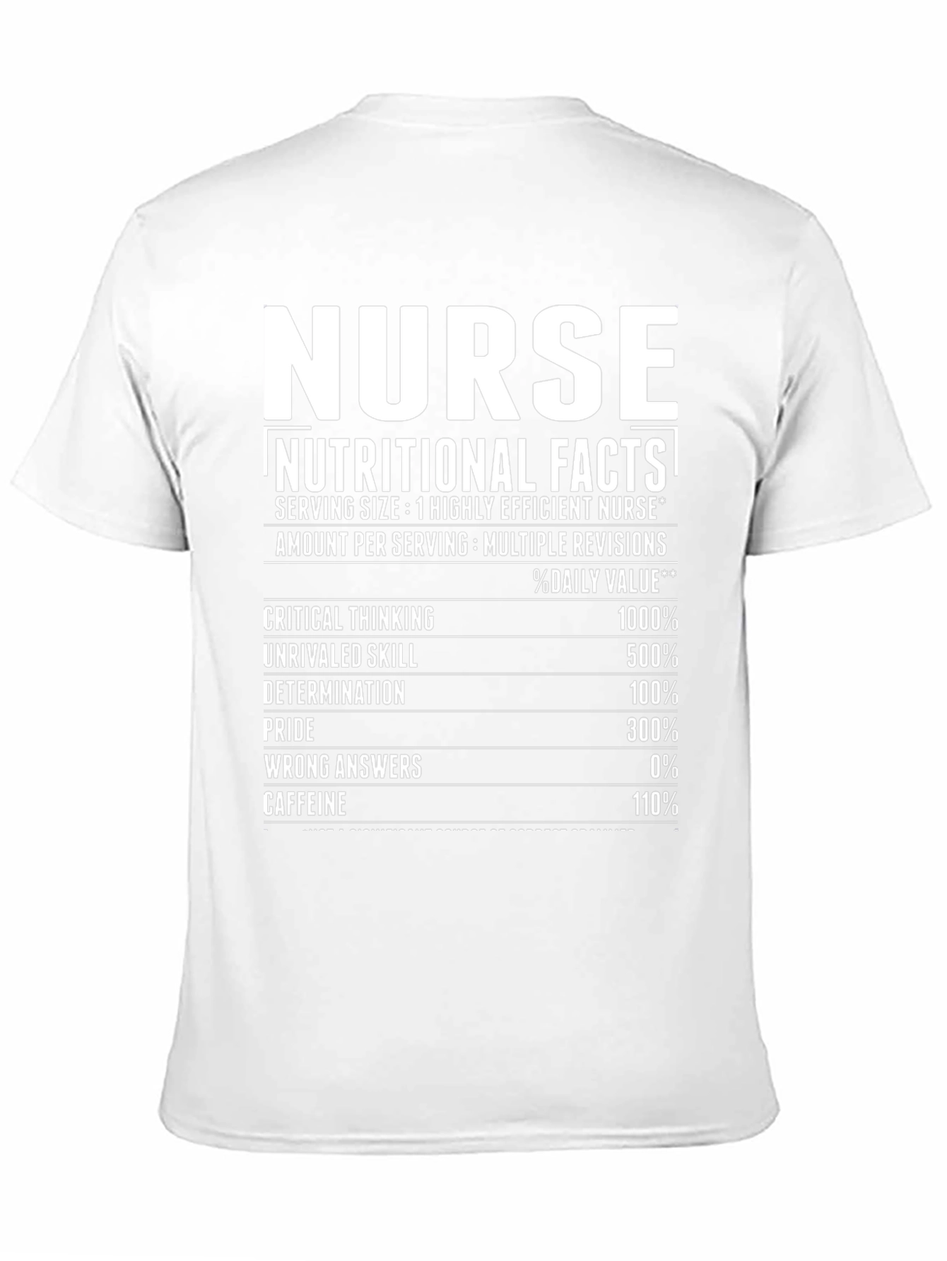 Nurse Nutritional Facts Graphic T-Shirt