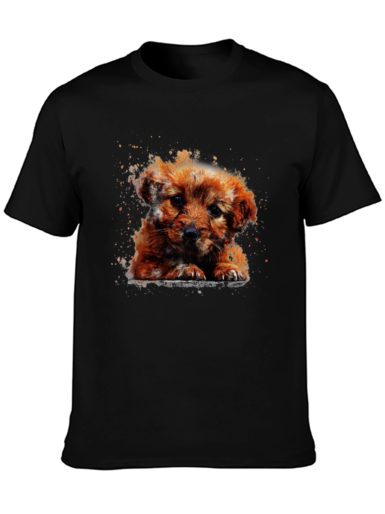 Cute Puppy Art T-Shirt - Casual Cotton Tee