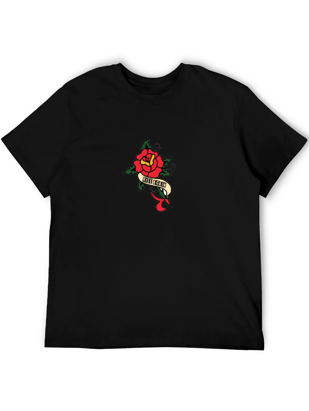Rise Again Graphic Tee - Black Cotton T-Shirt