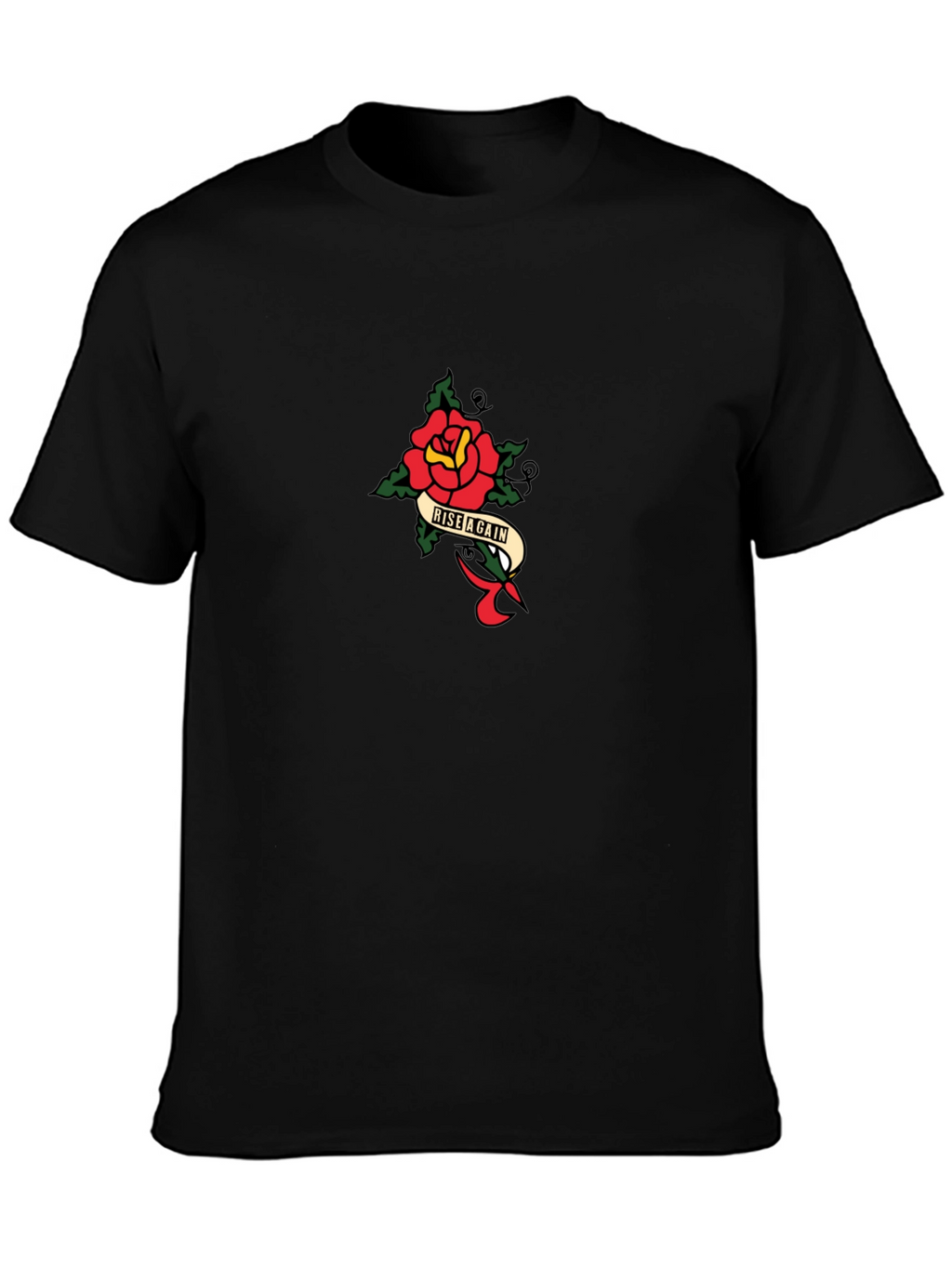 Rise Again Graphic Tee - Black Cotton T-Shirt