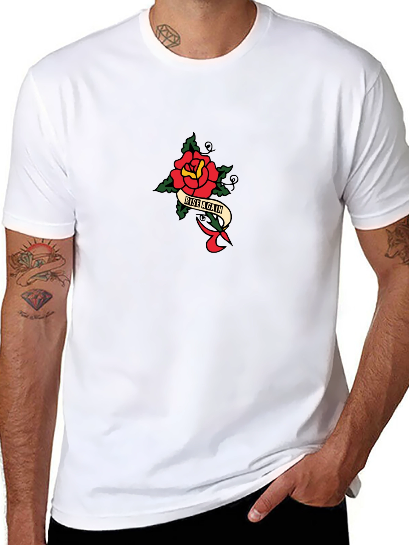 Rise Again Graphic Tee - Black Cotton T-Shirt