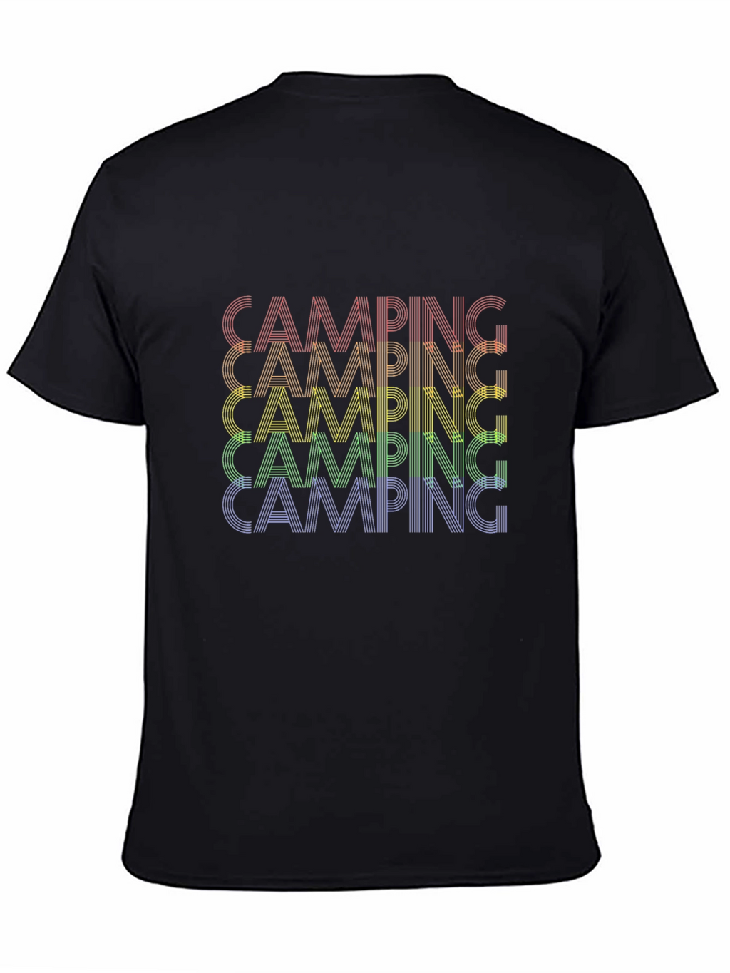Camping Rainbow Graphic T-Shirt - Stylish Outdoor Apparel