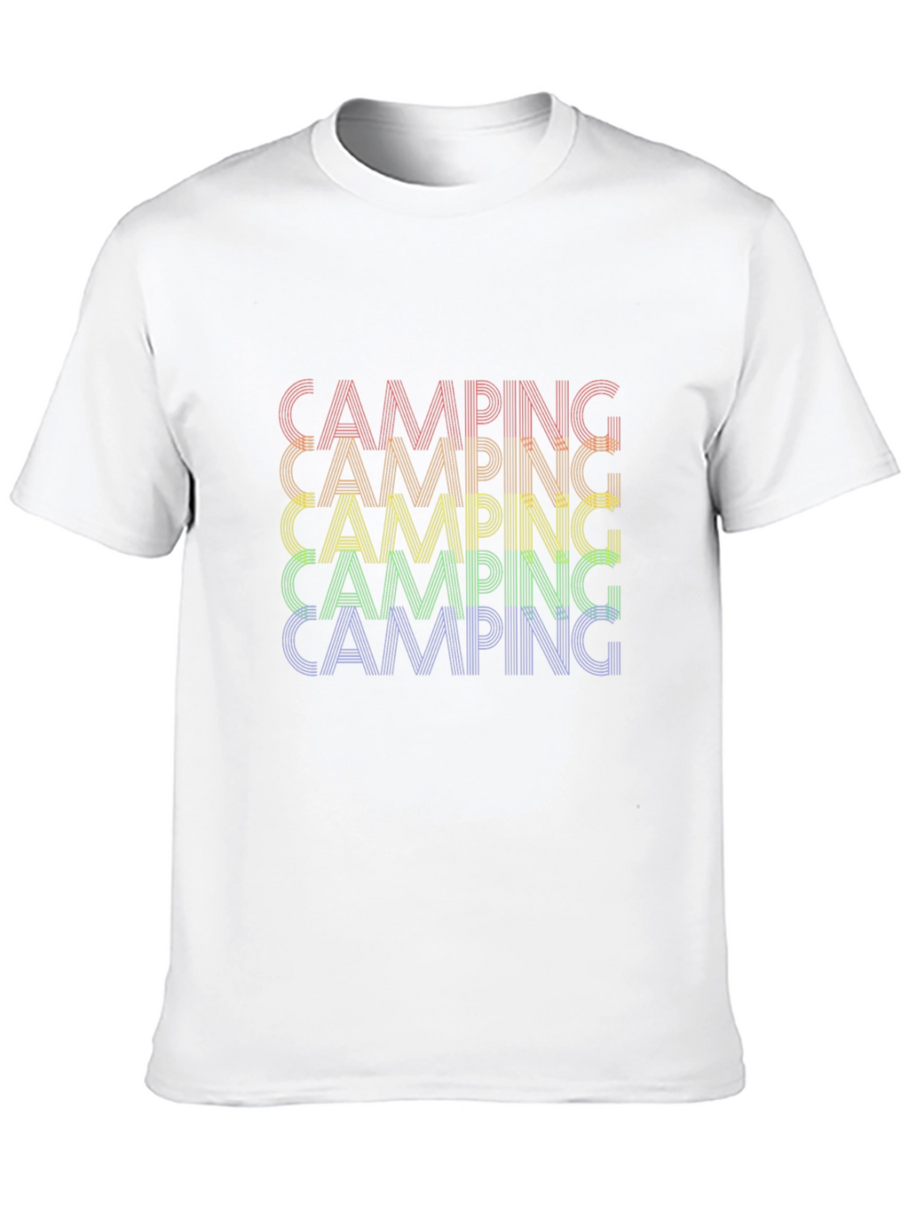 Camping Rainbow Graphic T-Shirt - Stylish Outdoor Apparel