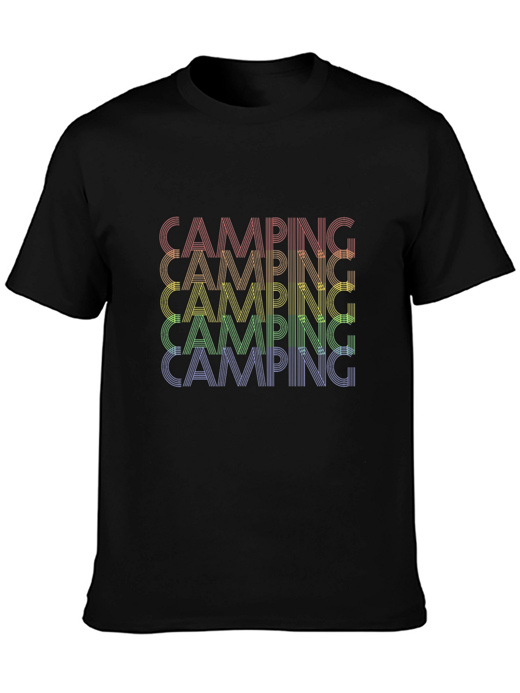 Camping Rainbow Graphic T-Shirt - Stylish Outdoor Apparel