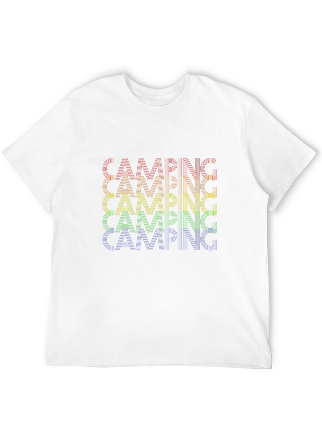 Camping Rainbow Graphic T-Shirt - Stylish Outdoor Apparel